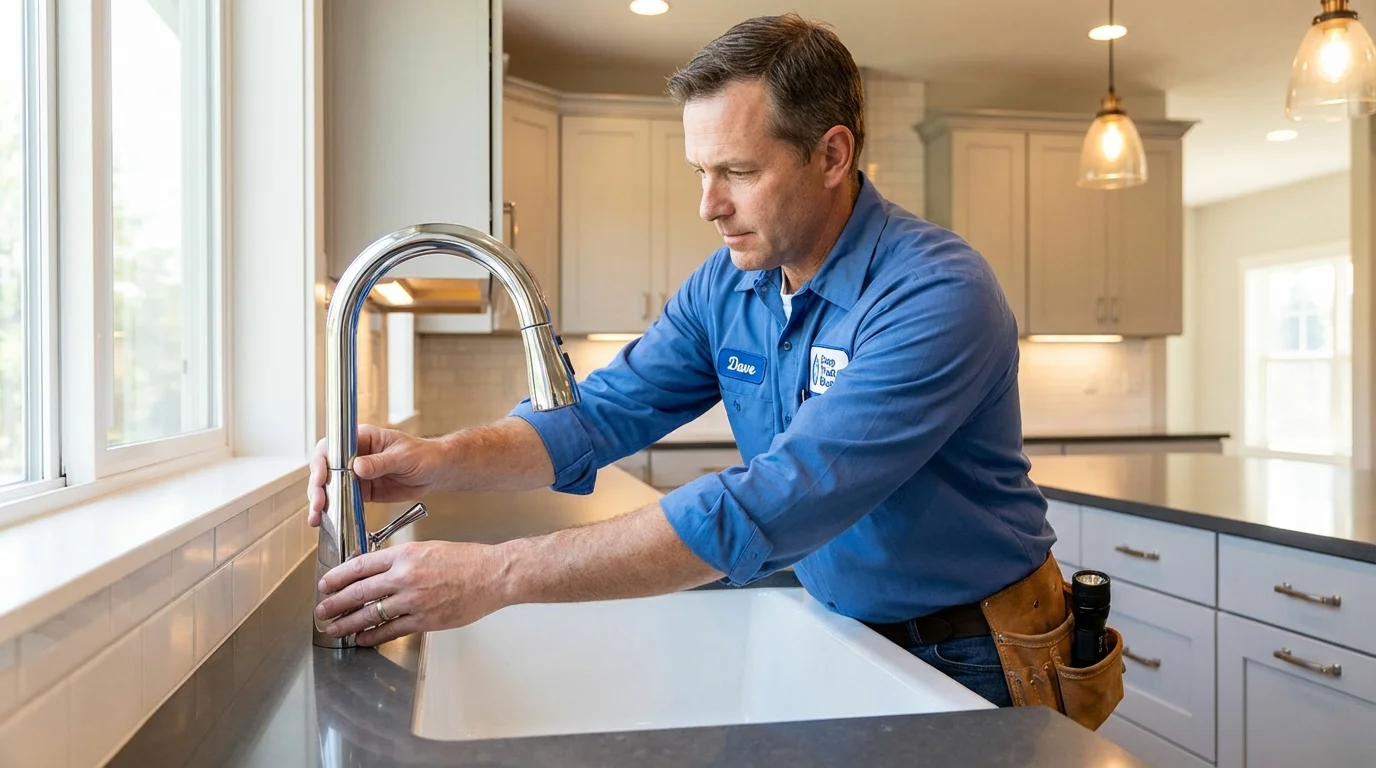 Kitchen faucet installation by Johns Plumbing LLC in Sugar Grove